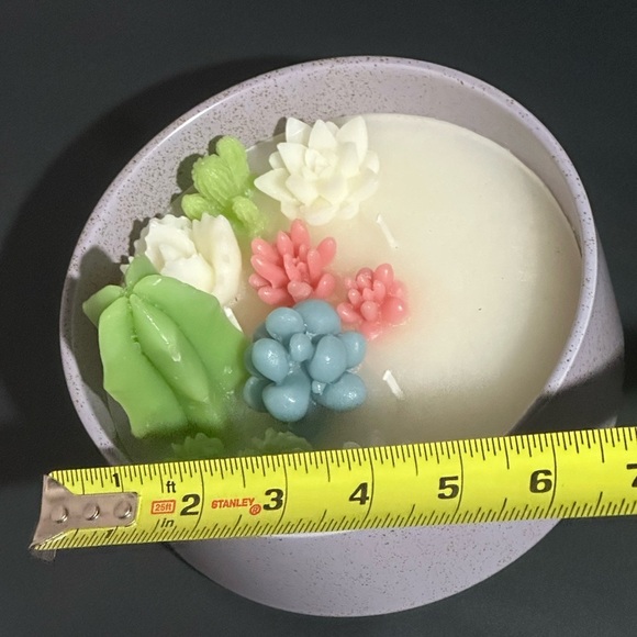 Decorative Candle with Succulent Design - Picture 2 of 3